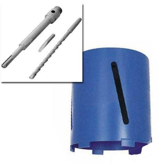 tooltime Diamond Core Drill Bit 127mm Diamond Core Drill + 200mm Sds Arbor Shank + Pilot Bit  + Ejector Drift Key