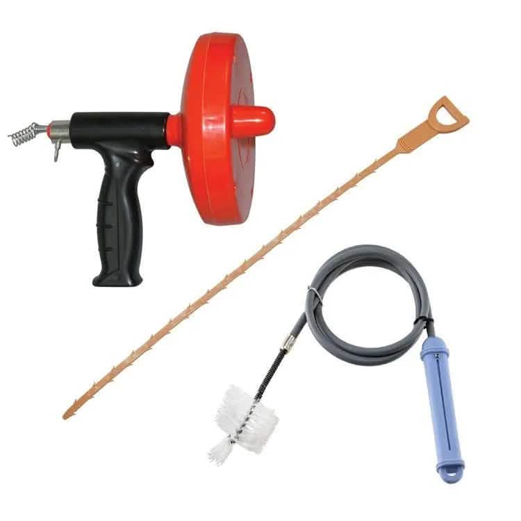 Drain Unblocking Tool Kit - Flexible Brush - Pipe Cleaner - Barbed Cleaning Tool