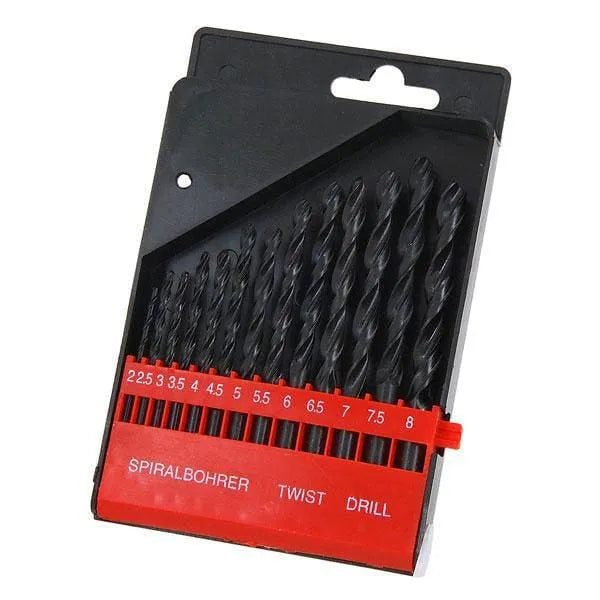 tooltime Drill Bits 13Pc Hss Twist Drill Bit Set 2Mm-8Mm Bits C/W Case Wood Plastic Metal