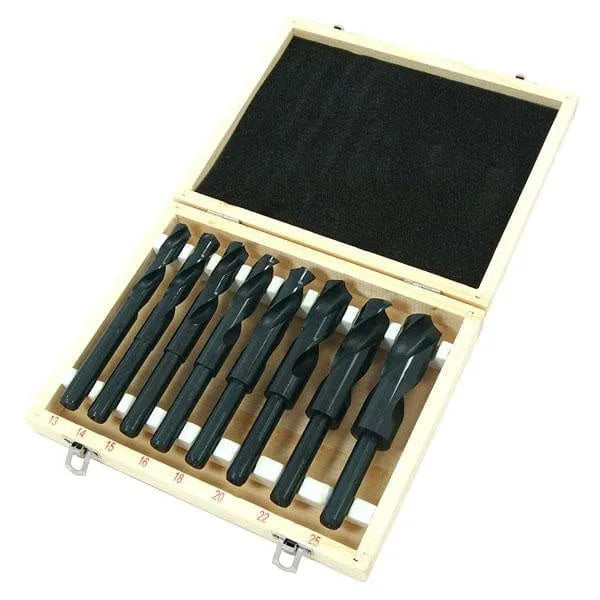 tooltime Drill Bits 8pc Blacksmiths Reduced Shank Hss High Speed Steel Twist Drill Bit Set 13mm-25mm