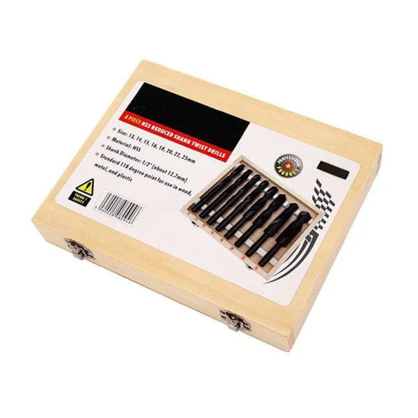 tooltime Drill Bits 8pc Blacksmiths Reduced Shank Hss High Speed Steel Twist Drill Bit Set 13mm-25mm