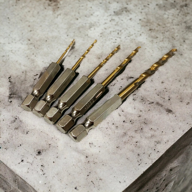 tooltime Drill Bits HSS Drill Bit Set 1/4" Hex Shanks 1.5mm - 4.8mm Titanium Coated Bits Wood Metal