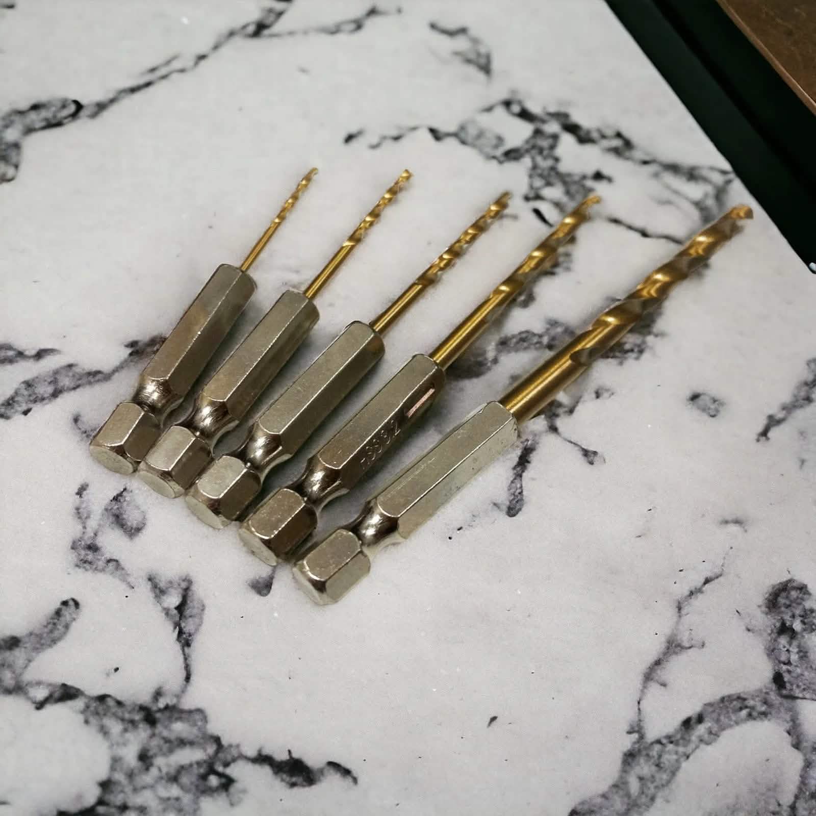 tooltime Drill Bits HSS Drill Bit Set 1/4" Hex Shanks 1.5mm - 4.8mm Titanium Coated Bits Wood Metal