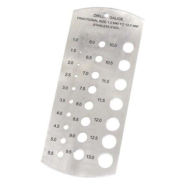tooltime Drills Drill Bit Measuring Gauges Metric + Imperial Stainless Steel Size Checker Plates