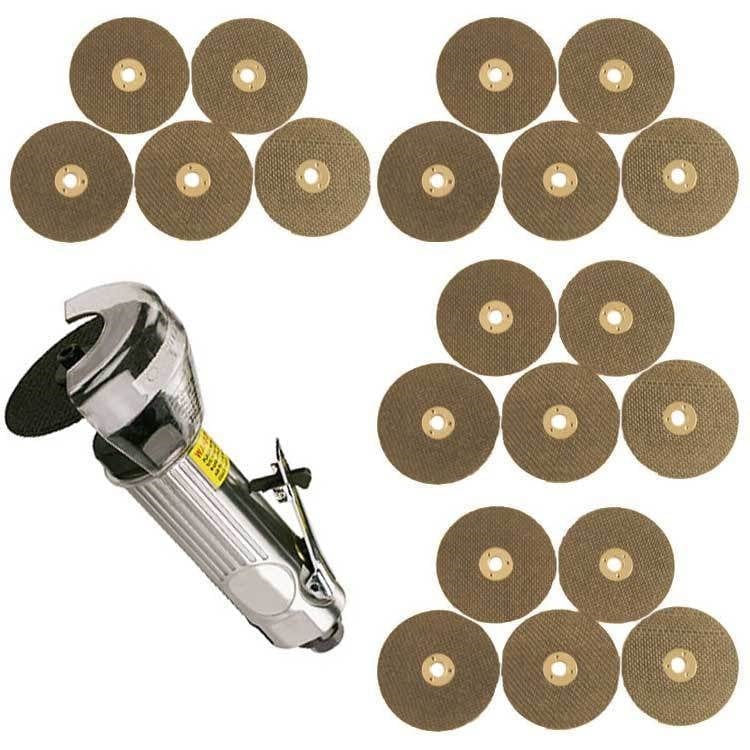 tooltime-E Air Cut Off Tool 3" Air Cut Off Tool Grinder Cutter Tools + 21 Cutting Discs