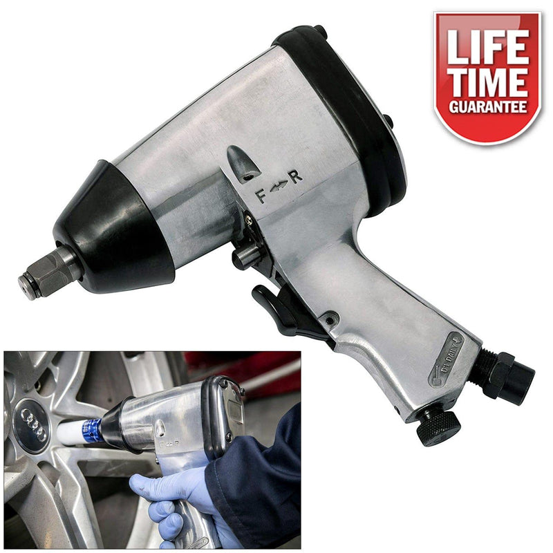 tooltime-E Air Impact Gun Air Impact Wrench Gun 1/2" Dr Professional Pneumatic Compressor Tool for Sockets