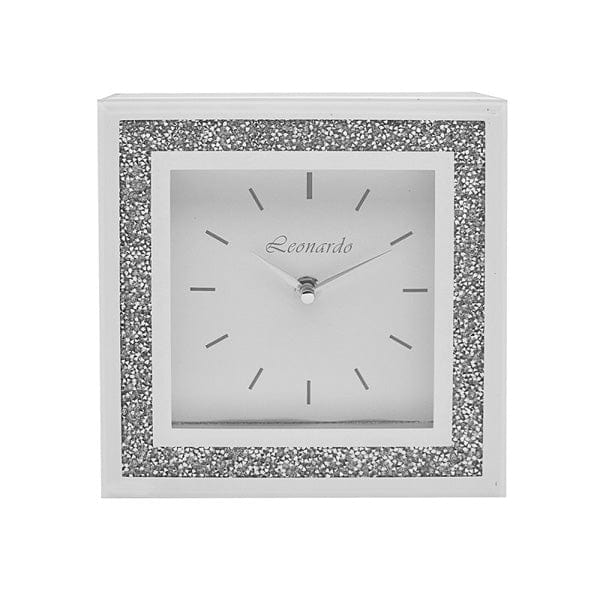 tooltime-E Clocks Mantle Clock 40cm Mirror Crystal Mirrored Glass Mantel Piece Desk Table
