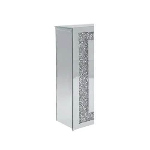 tooltime-E Clocks Mantle Clock 40cm Mirror Crystal Mirrored Glass Mantel Piece Desk Table