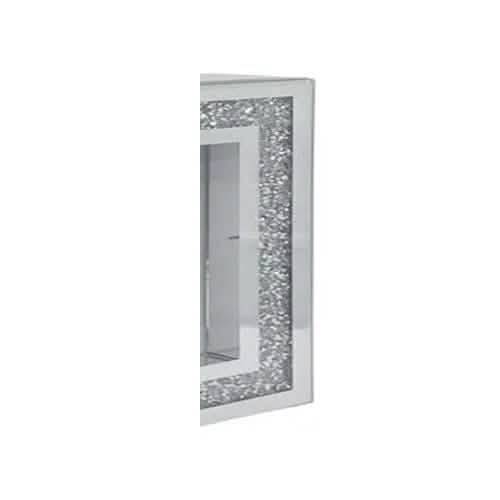 tooltime-E Clocks Mantle Clock 40cm Mirror Crystal Mirrored Glass Mantel Piece Desk Table