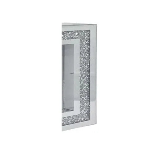 tooltime-E Clocks Mantle Clock 40cm Mirror Crystal Mirrored Glass Mantel Piece Desk Table
