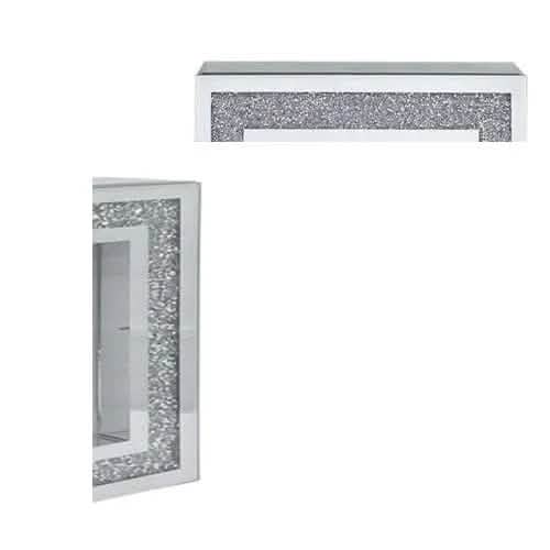 tooltime-E Clocks Mantle Clock 40cm Mirror Crystal Mirrored Glass Mantel Piece Desk Table