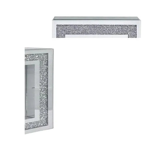 tooltime-E Clocks Mantle Clock 40cm Mirror Crystal Mirrored Glass Mantel Piece Desk Table