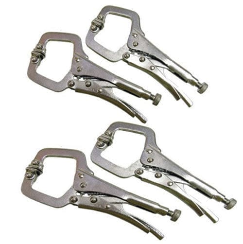 tooltime-E Mini Welding C Clamps 4 Piece Mini Welding C Clamps Mole Vice Grip Locking Pliers Sheet Metal Pliers