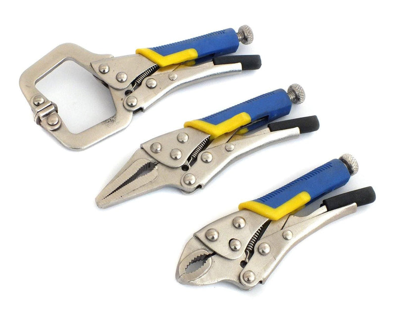 tooltime-E Mini Welding C Clamps Locking Mole Vice Grip Wrench Pliers Welding Clamps Mini Adjustable C-Clamp 3Pc