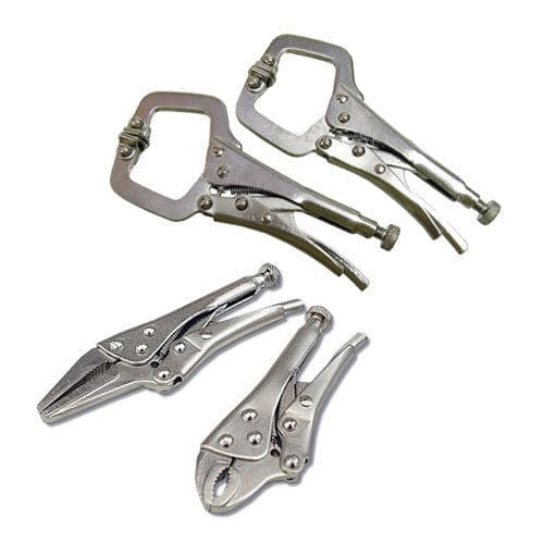 tooltime-E Mini Welding C Clamps Mini Adjustable Locking Mole Vice Grip Pliers + C Clamp Welding Craft Pliers Kit