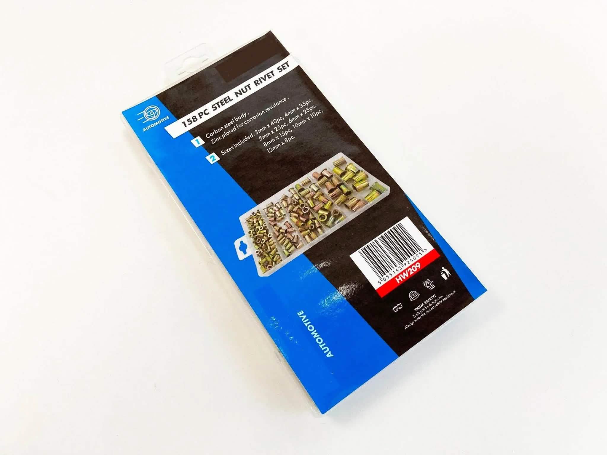 tooltime-E Nut Inserts Steel Nut Inserts Rivet Threaded Fastener – 158pc