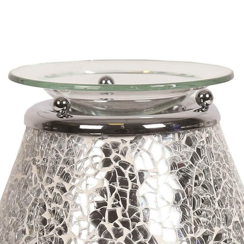 tooltime-E oil warmer ELECTRIC WAX BURNER AROMA MELT WARMER WITH TOUCH CONTROL - SILVER CRACKLE