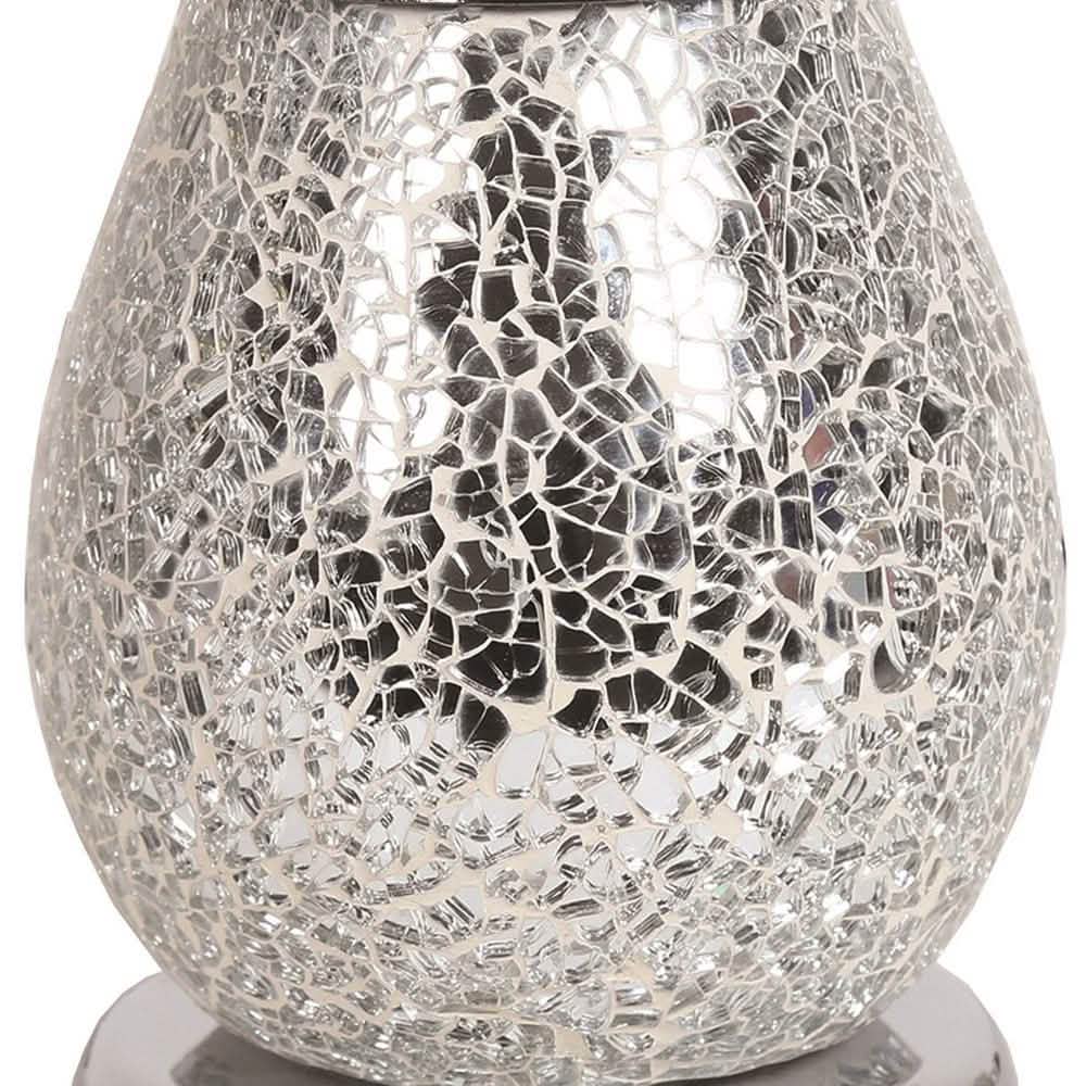 tooltime-E oil warmer ELECTRIC WAX BURNER AROMA MELT WARMER WITH TOUCH CONTROL - SILVER CRACKLE