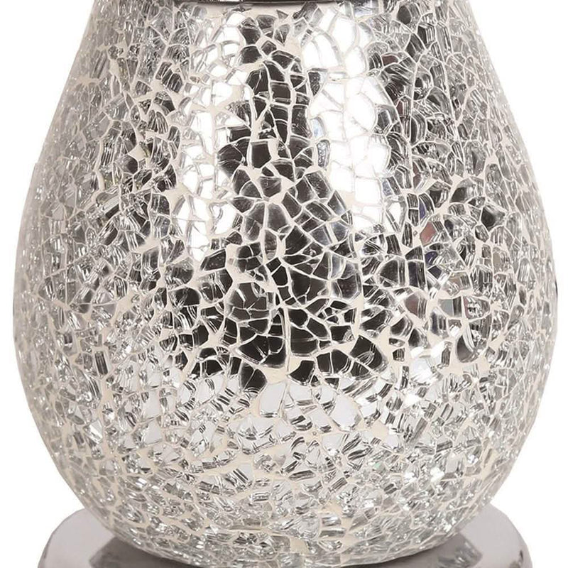 tooltime-E oil warmer ELECTRIC WAX BURNER AROMA MELT WARMER WITH TOUCH CONTROL - SILVER CRACKLE