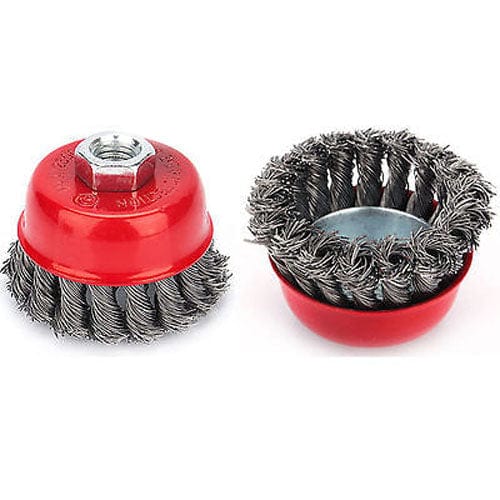 tooltime-E Twist Knot Wire Cup Brush 4 X 75MM 3" TWIST KNOT WIRE CUP BRUSH FOR ANGLE GRINDERS REMOVES PAINT RUST FAST