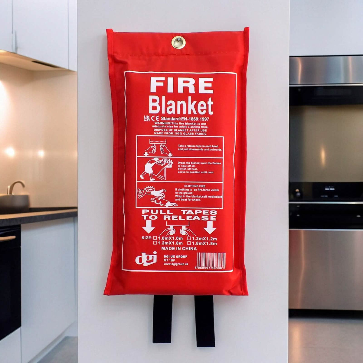 tooltime Fire Blanket Fire Blanket with Quick Release Safety Case 1m x 1m