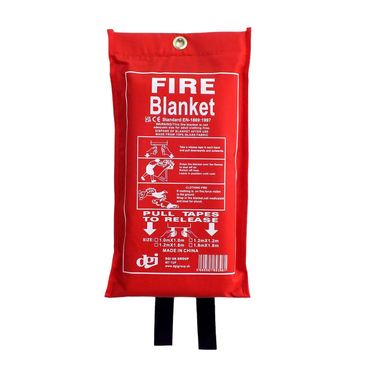 tooltime Fire Blanket Fire Blanket with Quick Release Safety Case 1m x 1m