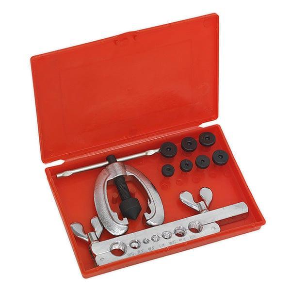 tooltime Flaring Kit Brake Pipe Flaring Tool Kit 10pce Metric Copper Aluminium Tube Repair Set + Case