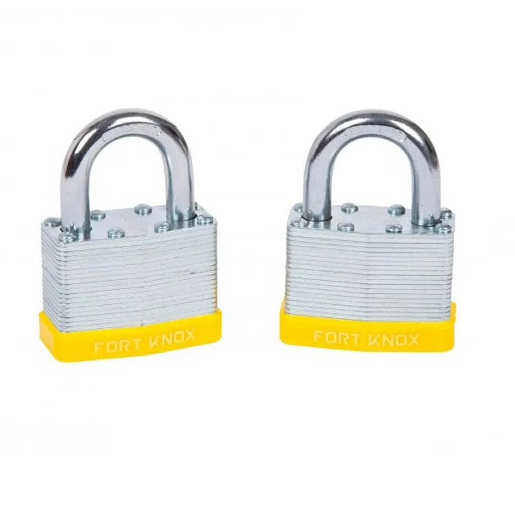 tooltime Fort Knox 2 Pce 50Mm Laminated Keyed Alike Padlocks Same Key Lifetime Warranty