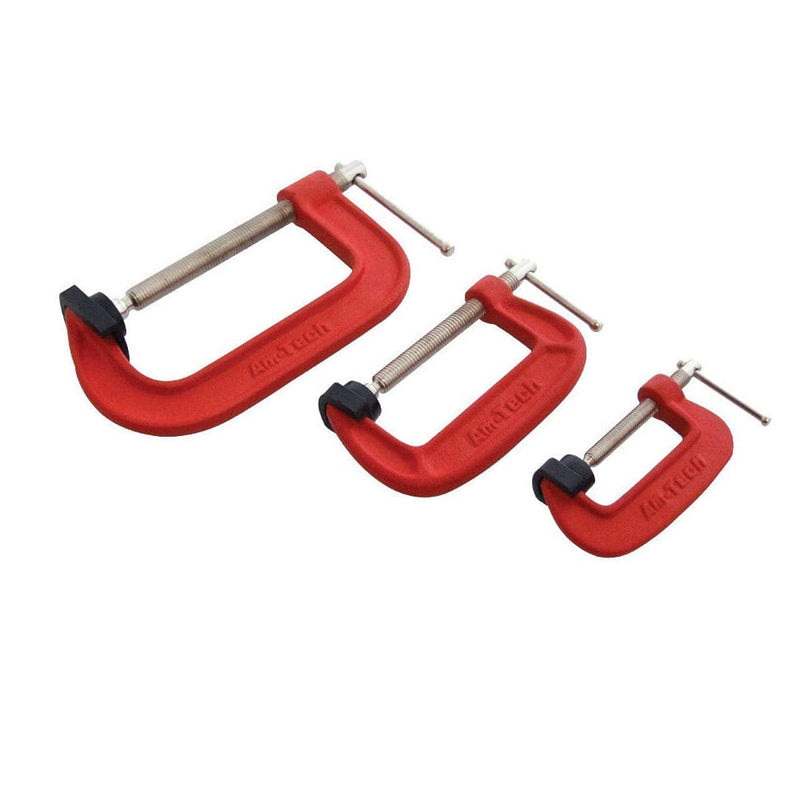 tooltime G Clamps G Clamp Set + Soft Jaw Pads  - 2" 3" 4" (50Mm 75Mm 100Mm) - 6Pc Heavy Duty