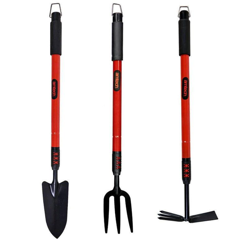 tooltime Garden Hand Tools Telescopic Garden Hand Tools 3pc Set Extending Handles Fork Trowel Fork & Hoe