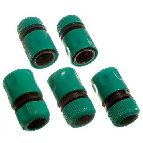 tooltime Garden Hose Fittings 5 Pack - Quick Fix Snap Fit 1/2" Garden Hose Pipe Connector - No Waterstop