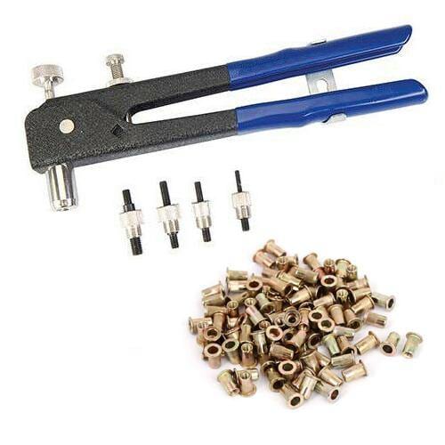 tooltime Hand Nut Riveter 105Pc Threaded Rivet Nut Insert Tool Rivnut Nutsert M4-M8 Kit Lifetime Warranty