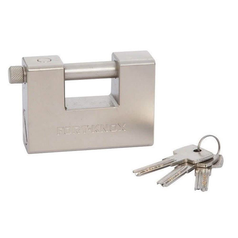 tooltime HEAVY DUTY 96MM C TYPE CONTAINER SHUTTER BLOCK PADLOCK 3 KEYS LIFETIME WARRANTY