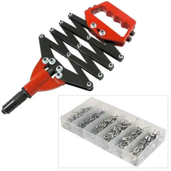 tooltime Heavy Duty Lazy Tong Hand Riviter Riveting Rivet Gun Pop Riveter With 320 Rivets