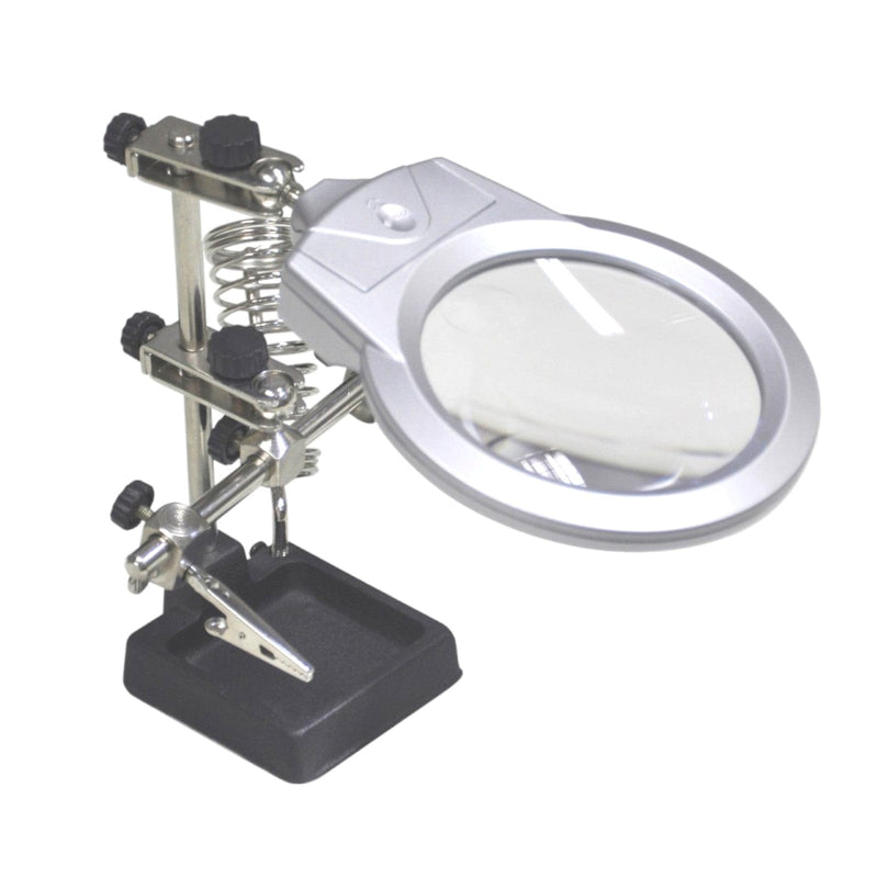 tooltime helping hand Helping Hand Magnifier + 2 Led Lights Glass Jewellery Soldering Clamp Stand