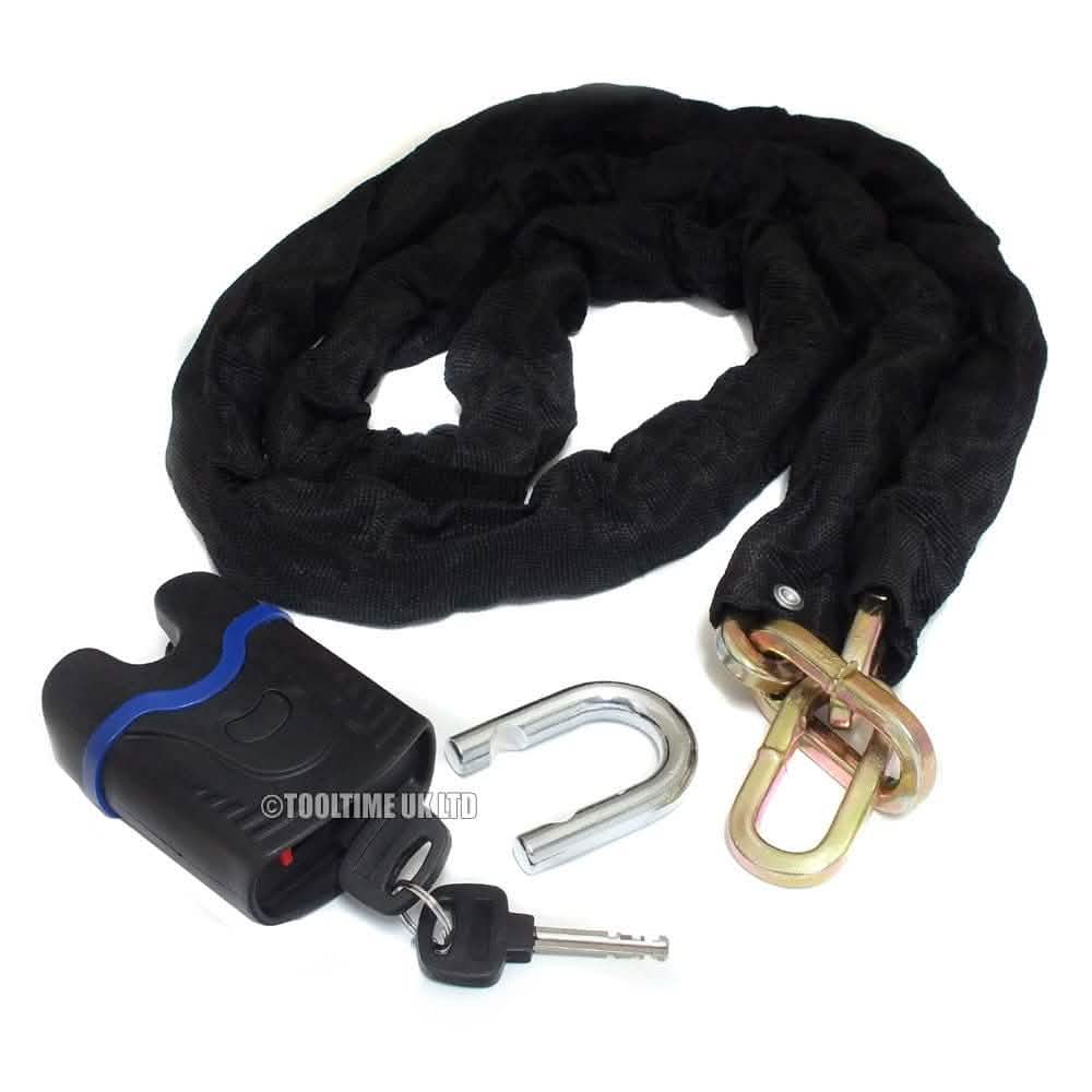 tooltime High Security 2M Motorcycle Motorbike Cycle Bike Chain & Hardened Steel Padlock