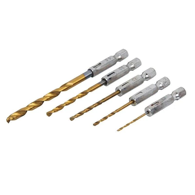 tooltime HSS Drill Bit Set 1/4" Hex Shanks 1.5mm - 4.8mm Titanium Coated Bits Wood Metal