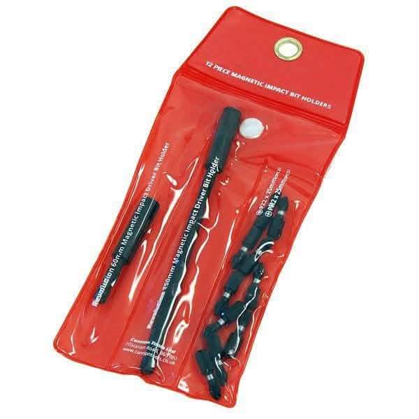 tooltime Impact Bits 12pce Magnetic Impact Bit Holder Screwdriver Set 25mm PZ2 PH2 Pozi Driver Bits