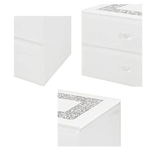 tooltime Jewellery Box White Crystal Jewellery Box 2 Drawers