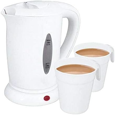 tooltime kettle 0.4L DUAL VOLTAGE SMALL ELECTRIC TRAVEL CARAVAN HOTEL KETTLE + 2 CUPS