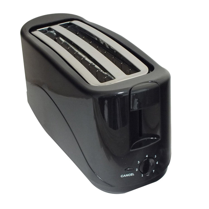 tooltime Kettle and Toaster Set Premium Black 2Kw Fast Boil 1.7L Cordless Jug Kettle & 4 Slice Toaster Set