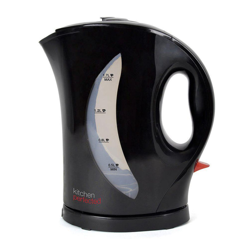 tooltime kettle Black 1.7 Litre 2200W Cordless Fast Boil Electric Jug Kettle Washable Filter