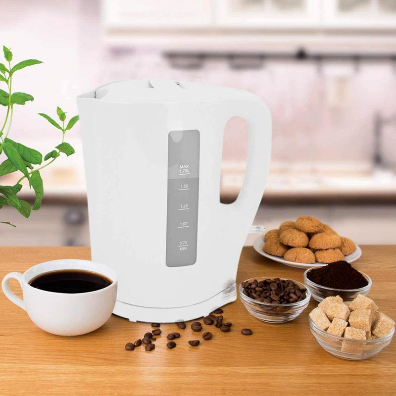 tooltime kettle White Cordless Kettle 1.7L Jug 2200W Electric Fast Boil With Washable Filter