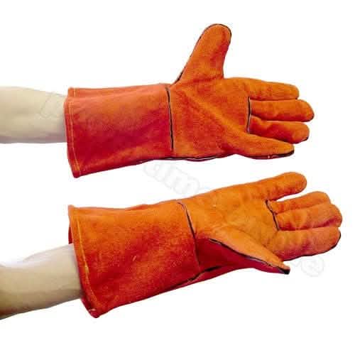 tooltime LEATHER SAFETY WELDING WELDERS GAUNTLETS GLOVES