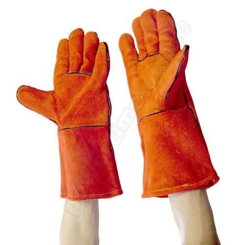 tooltime LEATHER SAFETY WELDING WELDERS GAUNTLETS GLOVES