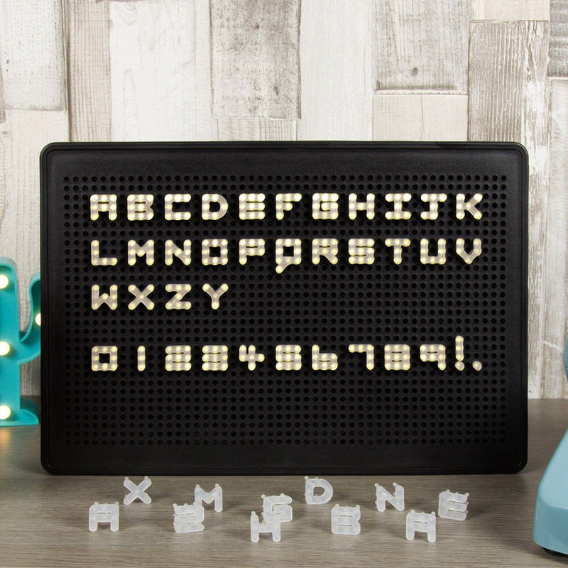 tooltime Light Up Message Board LED Light Up Message Peg Board with 200 Letters & Numbers