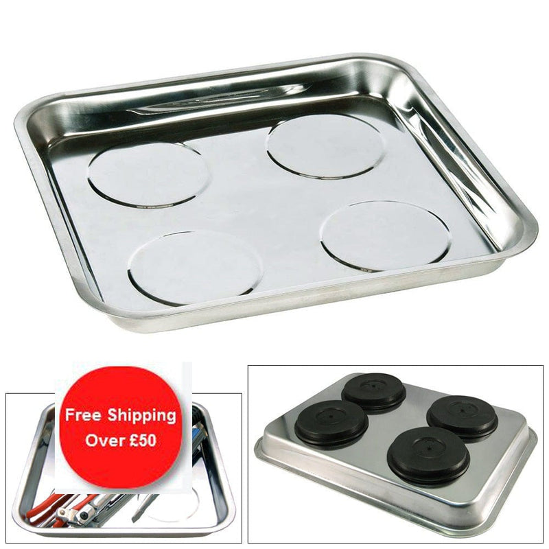 tooltime Mechanics Stainless Steel Magnetic Parts Dish Nuts Bolts Tools Tray 10.5 X 11.5"