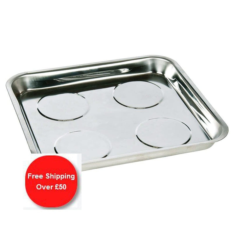 tooltime Mechanics Stainless Steel Magnetic Parts Dish Nuts Bolts Tools Tray 10.5 X 11.5"