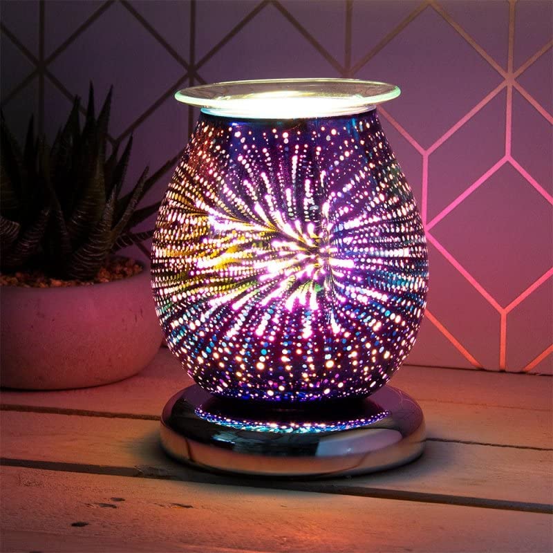 tooltime Oil Burner Aroma Lamp Oil Burner Wax Melt Star Firework Burst 3D Silver