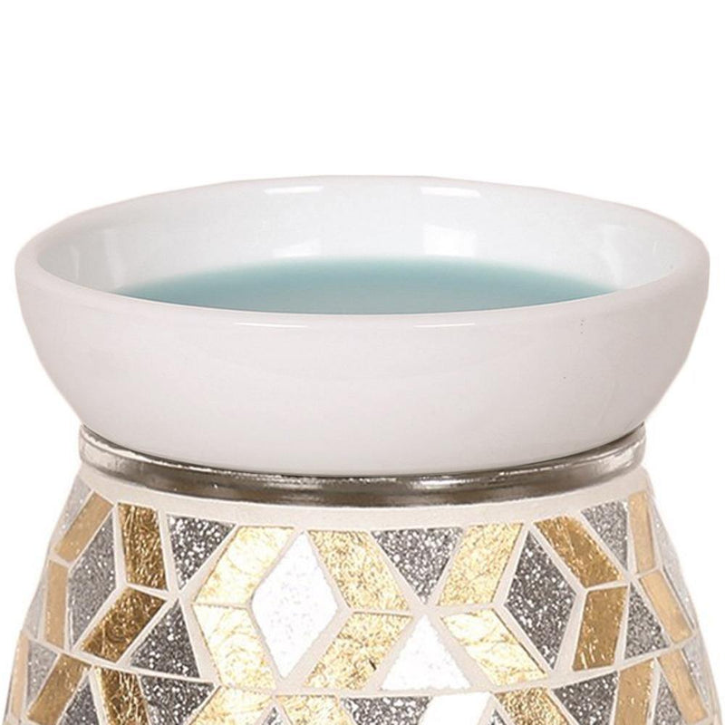 tooltime oil warmer Electric Glitter Mosaic Wax Melt Burner Lamp Scented Aroma Warmer Hand Made